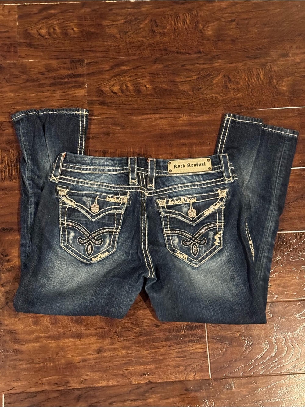 Rock Revival Dark Wash Denim Capri Jeans Size 30